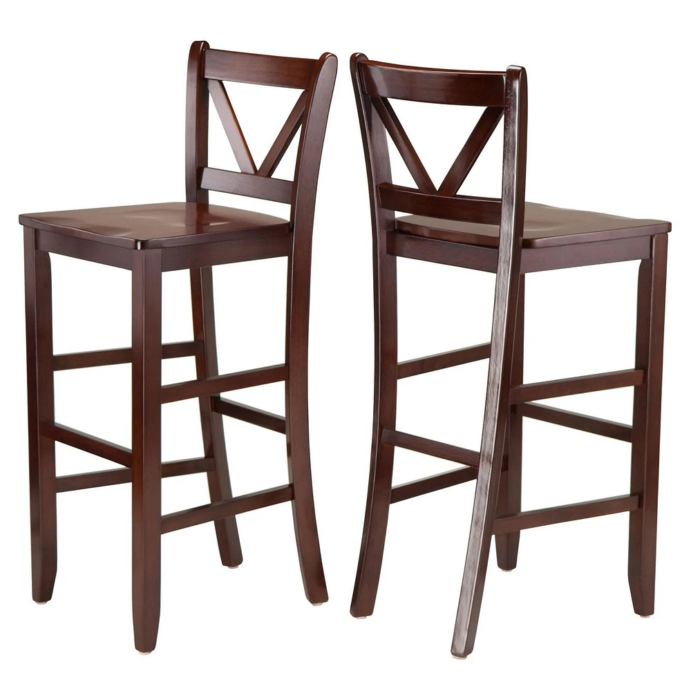 Winsome Kingsgate 3-Piece Dining Table with 2 Bar V-Back Chairs - 94378