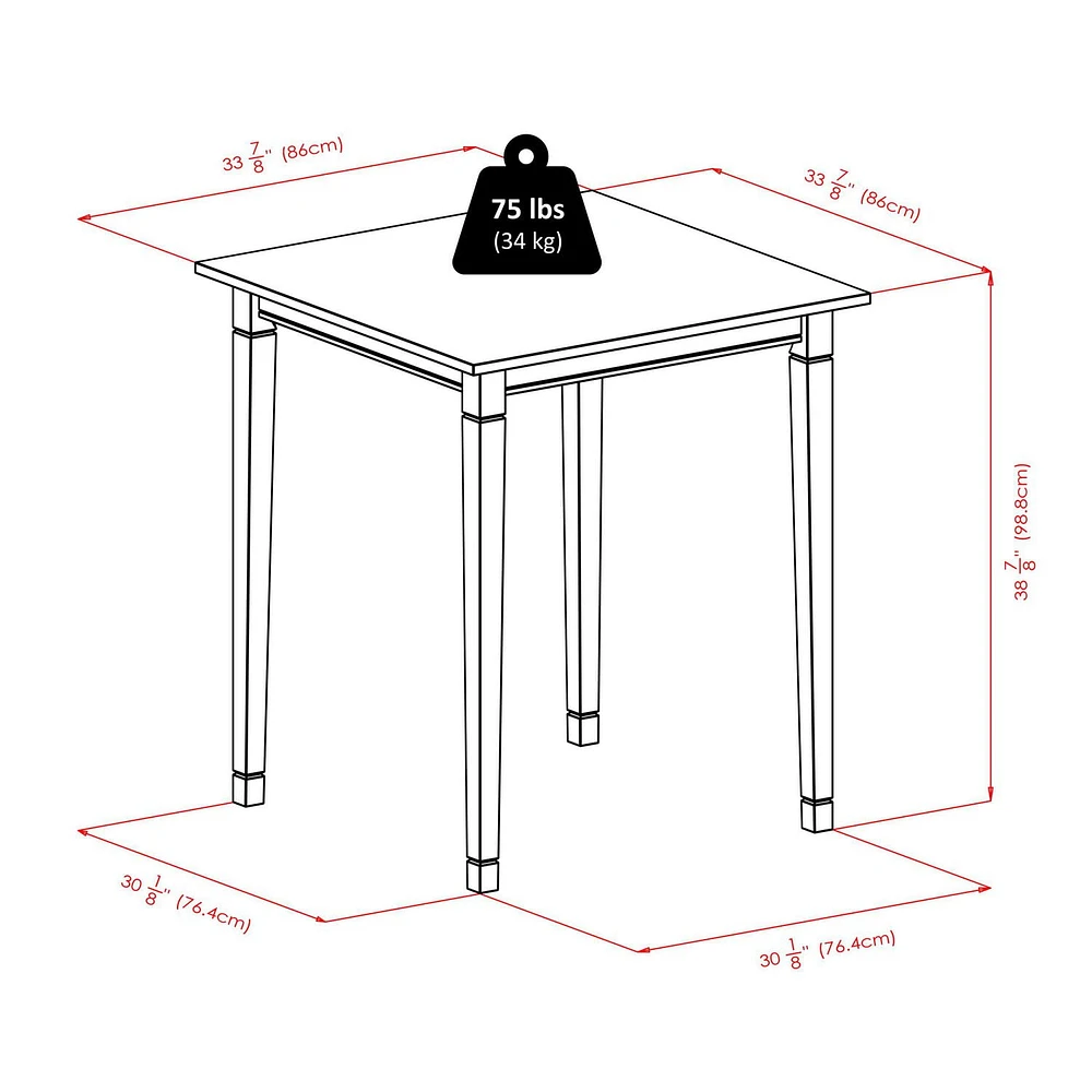 Winsome Kingsgate 3-Piece Dining Table with 2 Bar V-Back Chairs - 94378