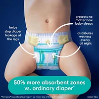 Couches Pampers Swaddlers Overnight, format Super S3 à S7 Tailles 3-7