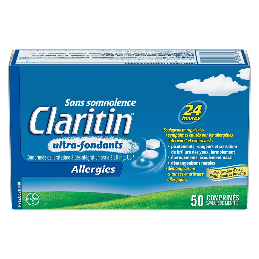 Claritin Rapid Dissolve Allergy Medicine - 24 Hour Non-Drowsy Allergy Medication, Loratadine Antihistamine Pills For Allergy Relief, 50 Tablets