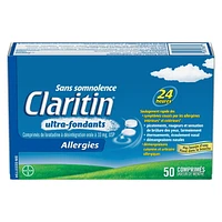 Claritin Rapid Dissolve Allergy Medicine - 24 Hour Non-Drowsy Allergy Medication, Loratadine Antihistamine Pills For Allergy Relief, 50 Tablets