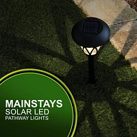 Mainstays 8 Lumen Solar Outdoor Lattice Pathway Lights, Black (6-Pack)