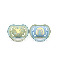 Philips Avent Ultra Air Pacifier 0-6m, smiling sun / blue rainbow, 2 pack, SCF085/58, Avent Ultra Air Pacifier 0-6m smiling sun blue 2pk