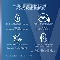 Vaseline Intensive Care™  48H Moisture + ultra hydrating lipids Advanced Repair Unscented Body Lotion, 600ml Body Lotion