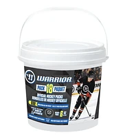 Warrior Official Hockey Pucks Bucket - 18 Pucks, 6oz Rubber