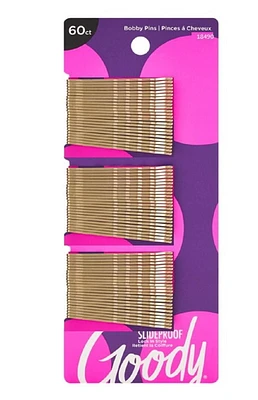 Goody Blonde Bobby Pins 60 Ct - Slideproof Grip Comfort Tip, Goody Pins