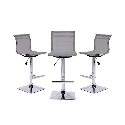 Heavenly Collection Grey Mesh Adjustable Stool SET OF 3