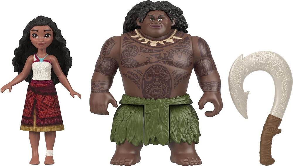 Disney Moana 2 Moana & Maui Ocean Adventures 2-Pack Small Dolls & Accessory Set, Ages 3+