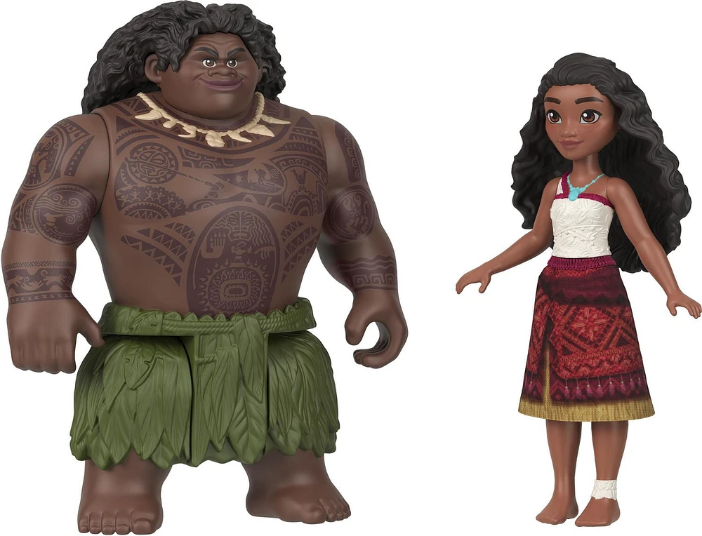 Disney Moana 2 Moana & Maui Ocean Adventures 2-Pack Small Dolls & Accessory Set, Ages 3+