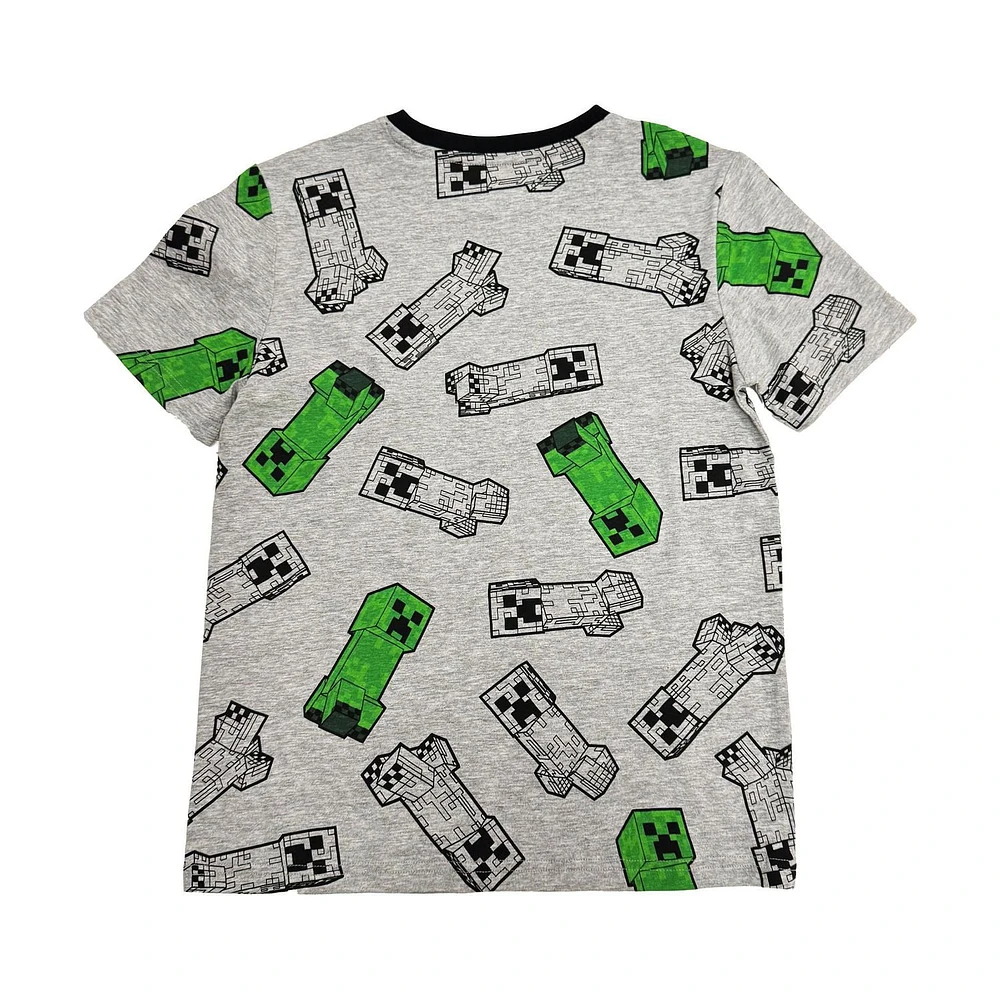 Minecraft T-shirt à manches courtes avec logo pour garçon