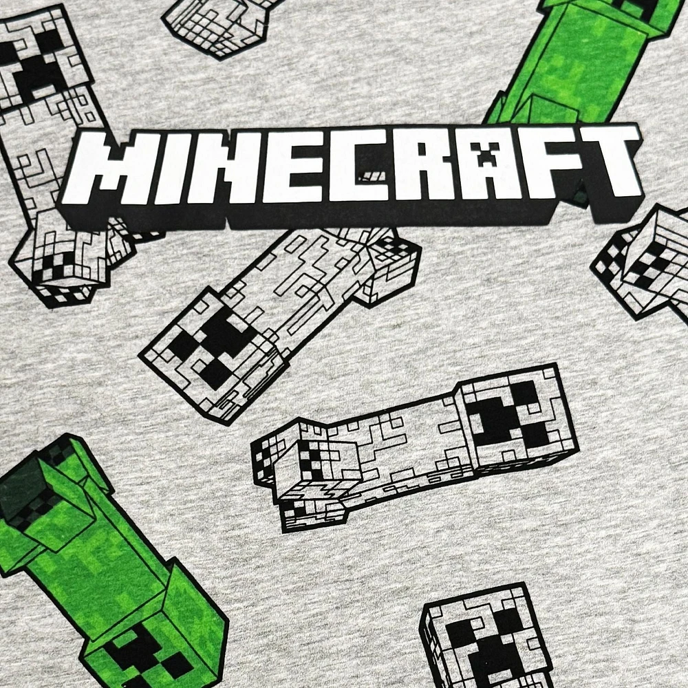 Minecraft T-shirt à manches courtes avec logo pour garçon