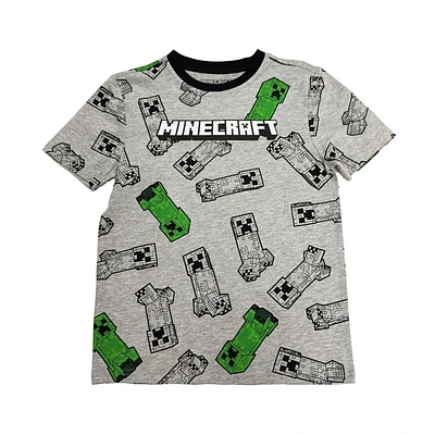 Minecraft T-shirt à manches courtes avec logo pour garçon