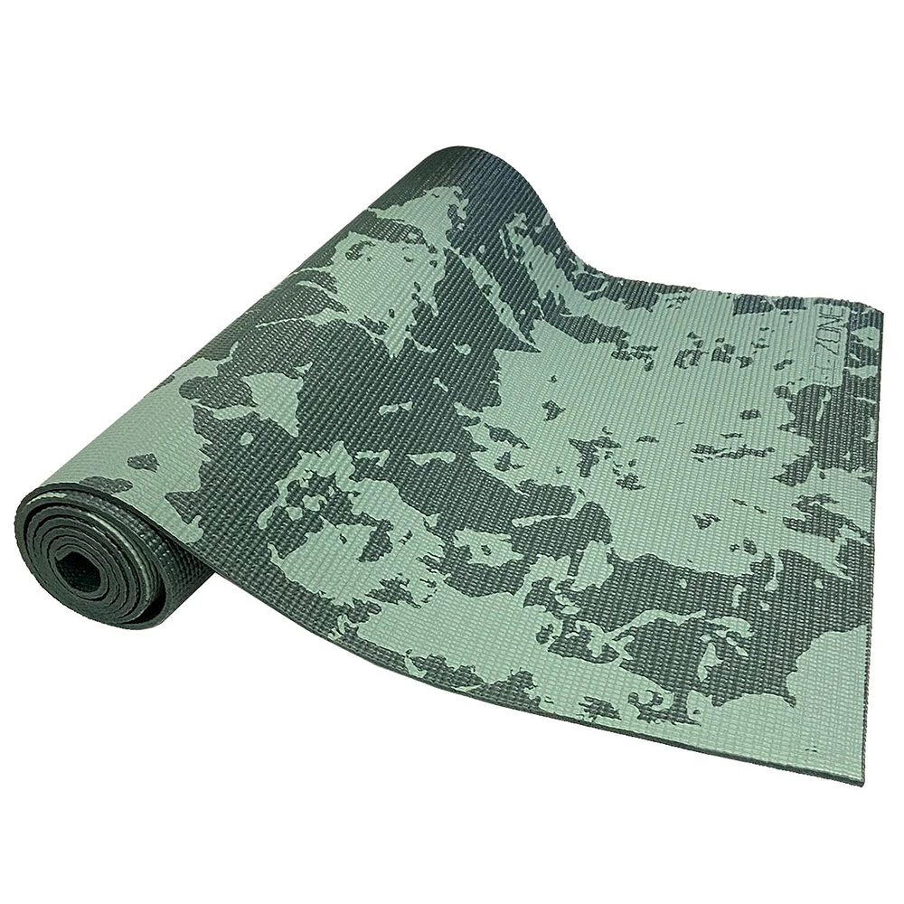 GoZone 5mm Printed Yoga Mat w/Solid Colour Water Bottle – Splatter - Green Combo