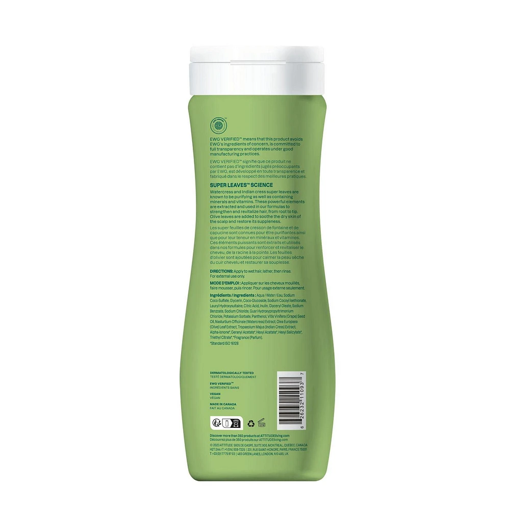 ATTITUDE super leaves, Nourishing Shampoo, Grape Seed Oil & Olive Leaves, 473 mL