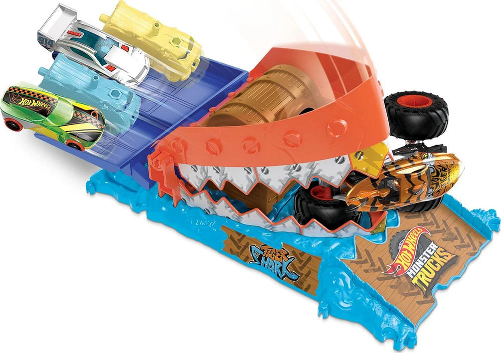 Hot Wheels Monster Trucks Arena Smashers Treasure Chomp Challenge Playset