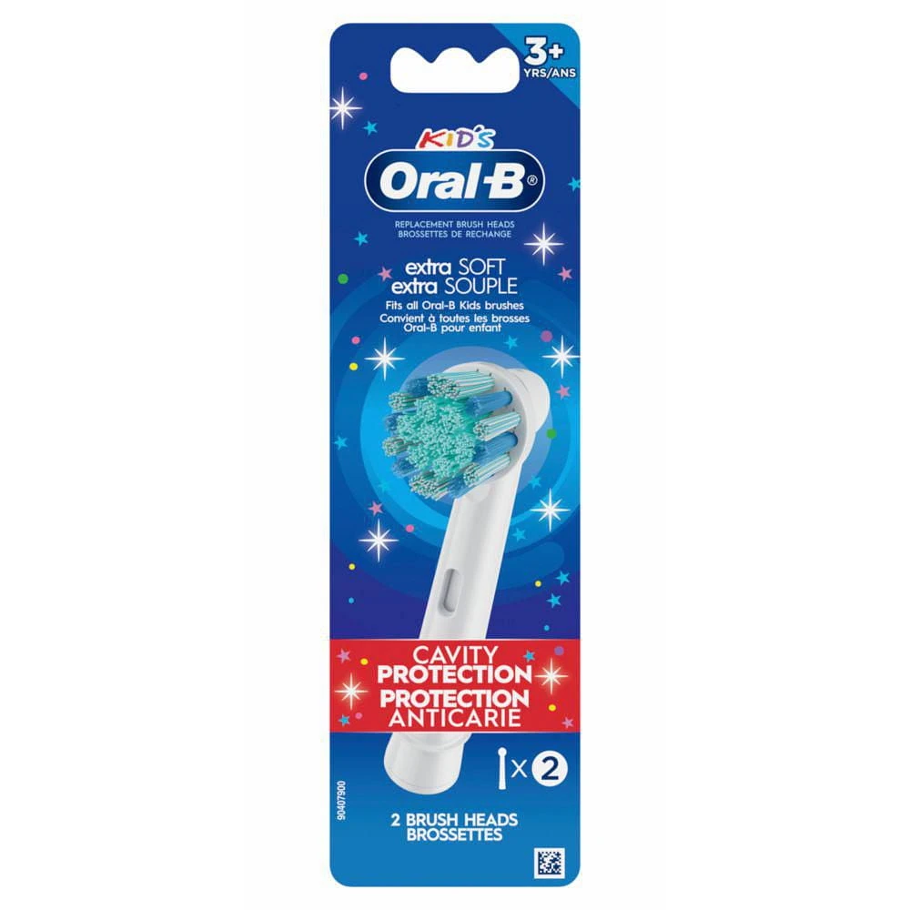 Oral-B Kids Extra Soft Replacement Brush Heads, Cavity Protection, 2 count