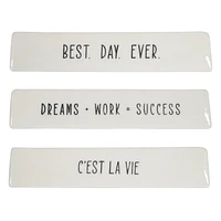 Hometrends Linden "Dreams + Work = Success" Porcelain Tabletop Art Plaque