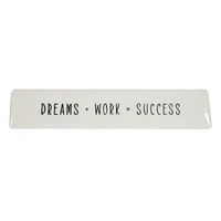 Hometrends Linden "Dreams + Work = Success" Porcelain Tabletop Art Plaque