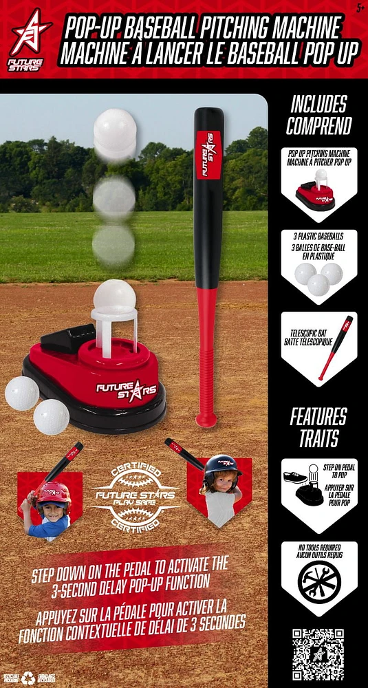 Future Stars™ Pop-Up Pitching Machine Combo Set - Pop Up Pitcher, Bat and 3 Balls