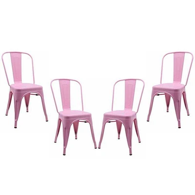 Tolix Roch Light Pink Dining Chair – Chic and Durable Metal Side Chair, Set of 2, Perfect for Restaurants and Modern Spaces Set of 4