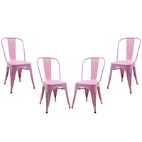 Tolix Roch Light Pink Dining Chair – Chic and Durable Metal Side Chair, Set of 2, Perfect for Restaurants and Modern Spaces Set of 4