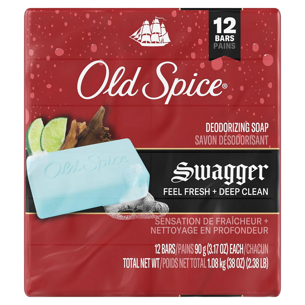 Old Spice Men's Bar Soap Swagger, 3.17oz (12 Bars)