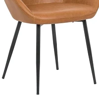 Ani arm chair dining chair in black, upholstered  PU set of 4