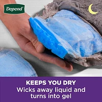 Sous-vêtement d’incontinence pour adultes Depend Night Defense pour hommes, jetables, de nuit, P - TG, gris, (l’emballage peut différer). 12-16 Unites