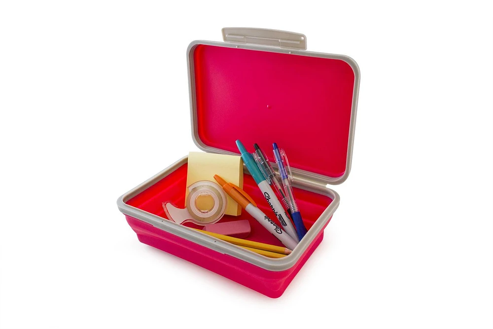 It's Academic Flexi Storage Box, Pink/Grey