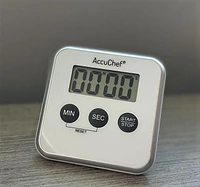 AccuChef Digital Timer, Model 2105, black or white, plastic, 99 mins, 59 seconds