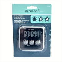 AccuChef Digital Timer, Model 2105, black or white, plastic, 99 mins, 59 seconds