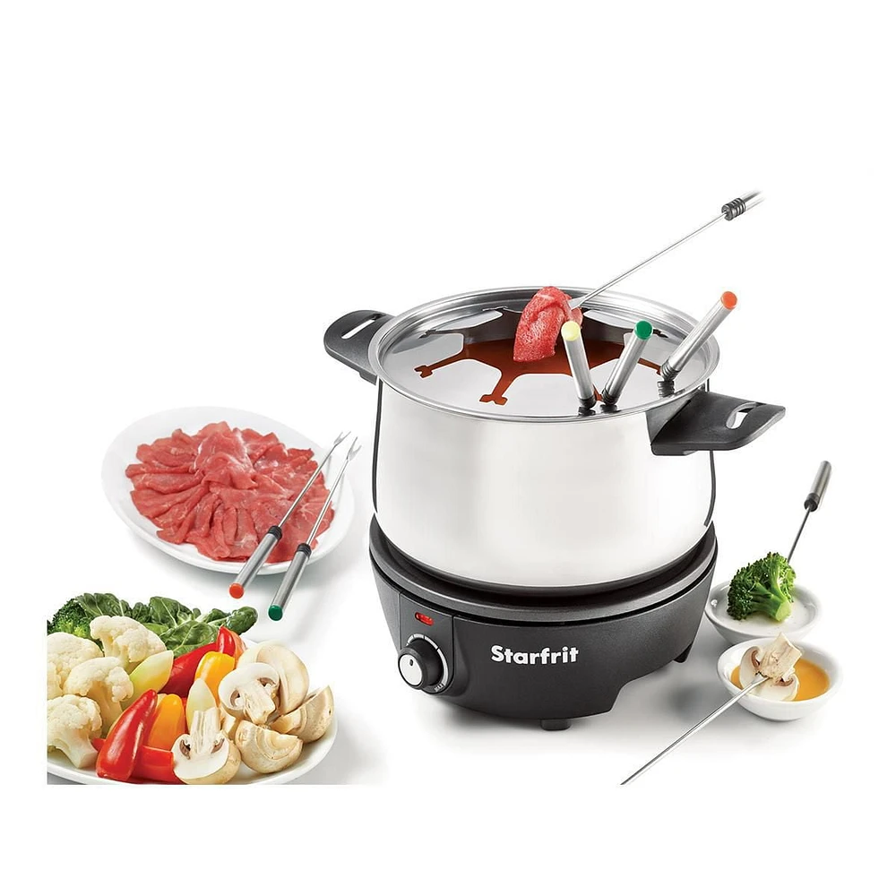 Starfrit 12-Piece Electric Fondue Set, Stainless Steel