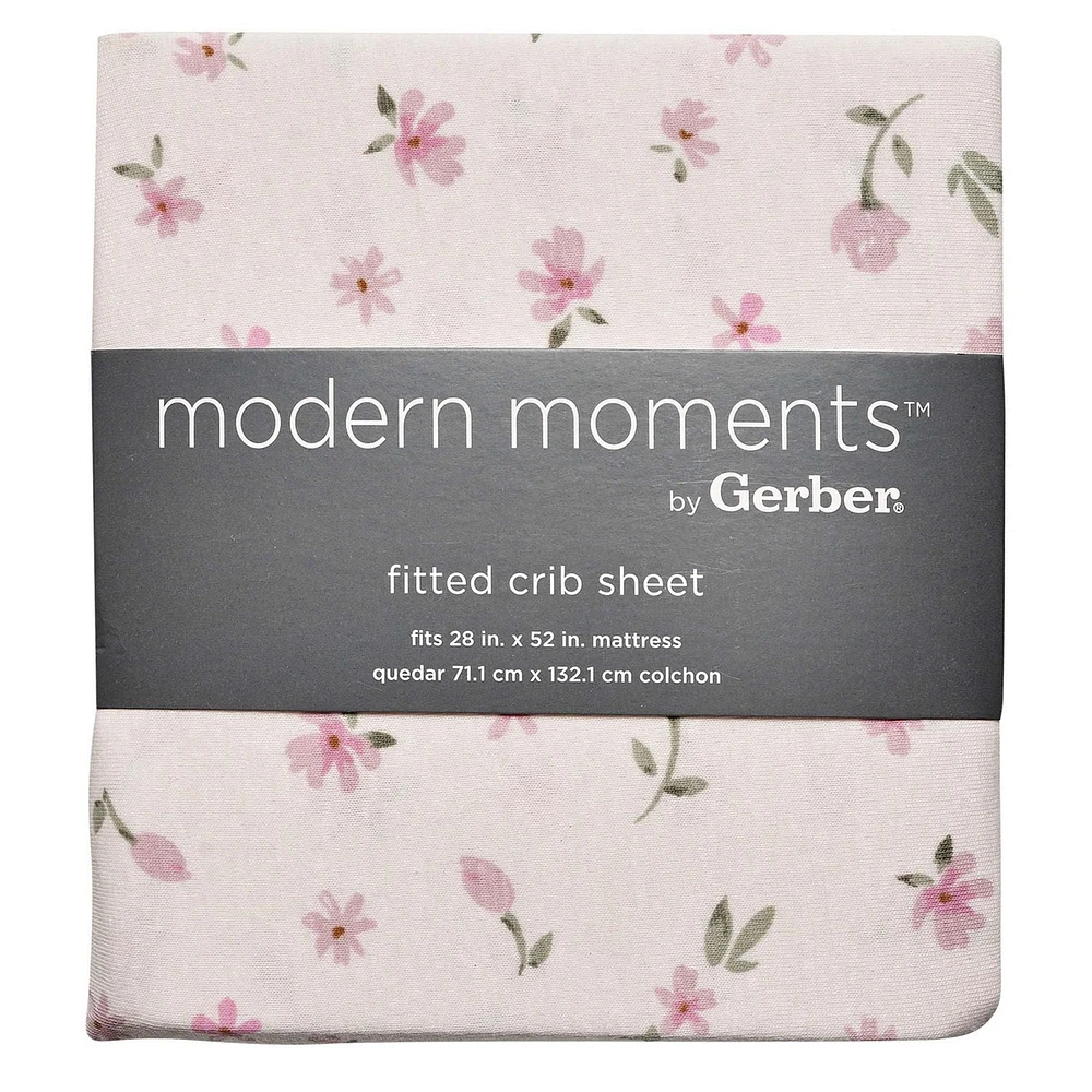 Modern Moments by Gerber Baby Lot de 1 drap-housse pour lit de bébé Taille 52" x 28"