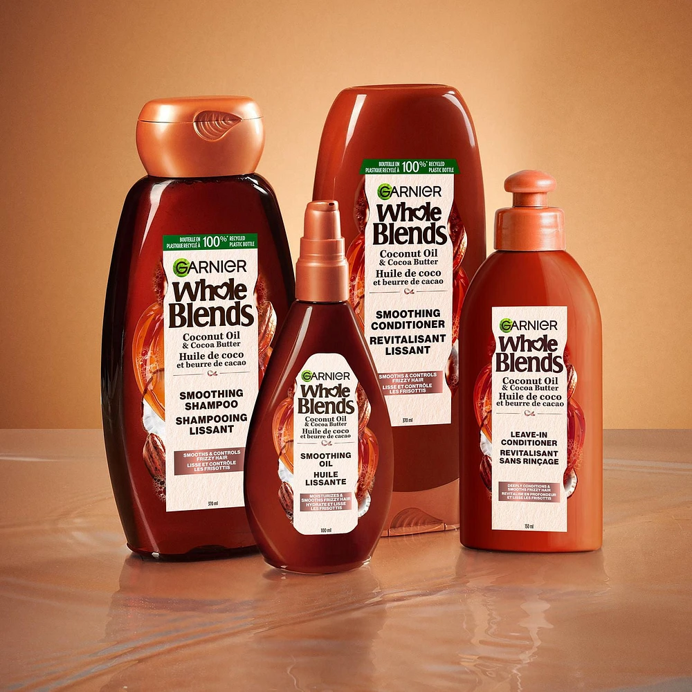 Garnier Whole Blends Smoothing Conditioner for Frizzy Hair, with Coconut Oil & Cocoa Butter