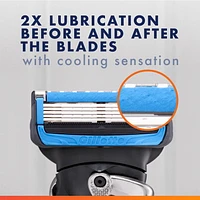 Gillette Fusion5 ProGlide Chill Razor Refills, 4 Razor Cartridges for Flexball Handle, 5-Blade Razor Blades, 2x Cooling Lubrication