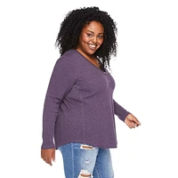 George Plus Women's Waffle Knit Henley