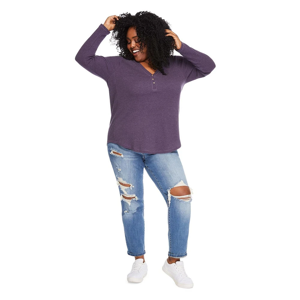 George Plus Women's Waffle Knit Henley