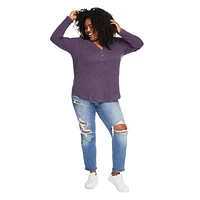 George Plus Women's Waffle Knit Henley