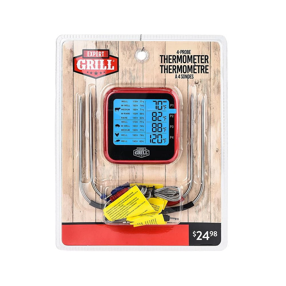 Expert Grill Four Probes Waterpro  BBQ Grilling Thermometer