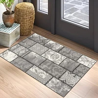 Tapis d'intérieur abstrait moderne avec montage de branches de tapis
