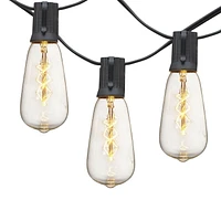 Mainstays 10-count Edison Bulb Clear Incandescent String Lights - Black Wire, String Lights