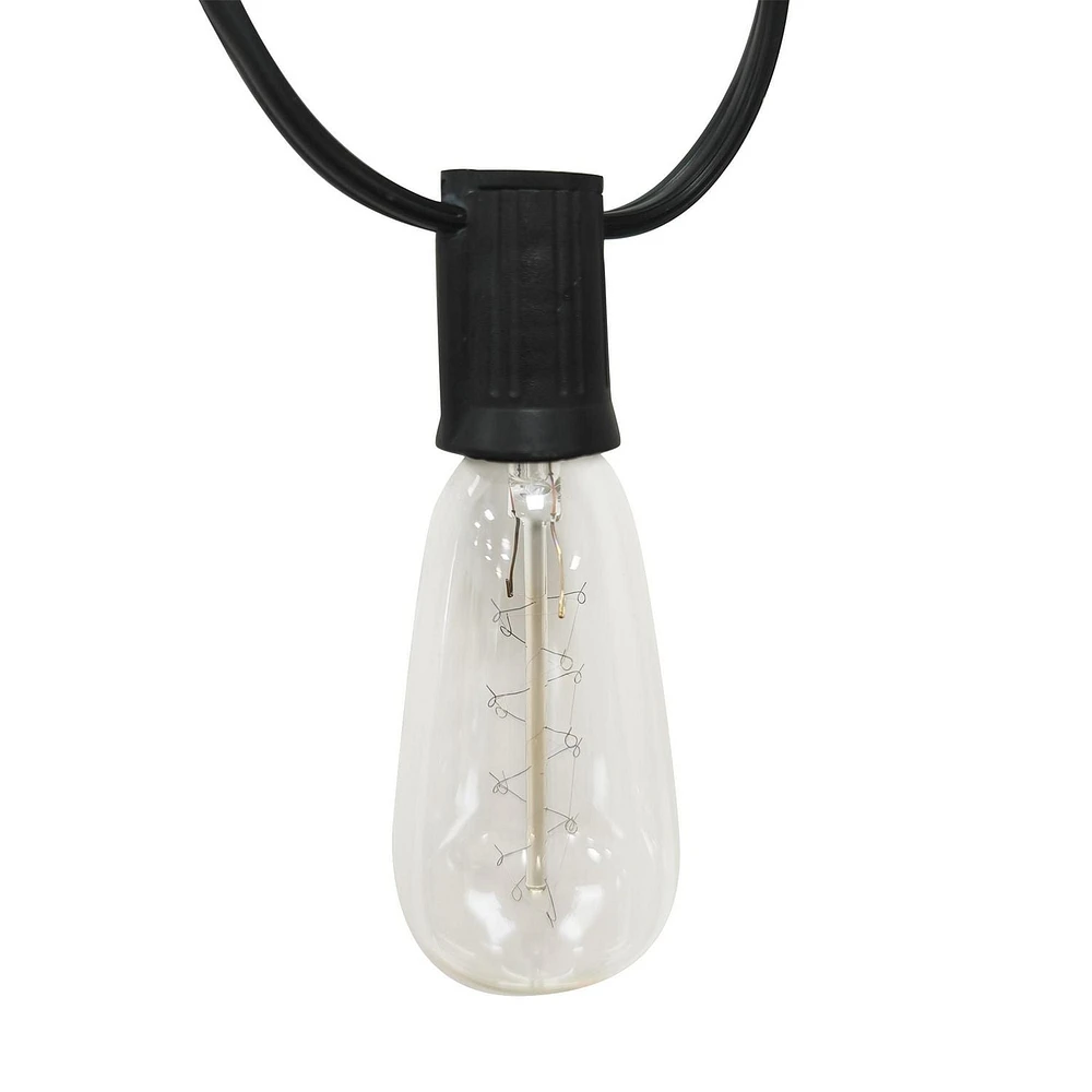 Mainstays 10-count Edison Bulb Clear Incandescent String Lights - Black Wire, String Lights