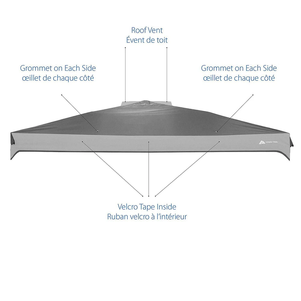 Ozark Trail 12FT x 9FT RECT INSTANT CANOPY TOP, 12ft x 9 ft