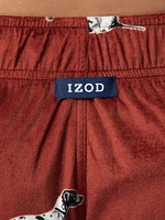 IZOD Men's Silky Fleece Sleep Pant, Dog Print