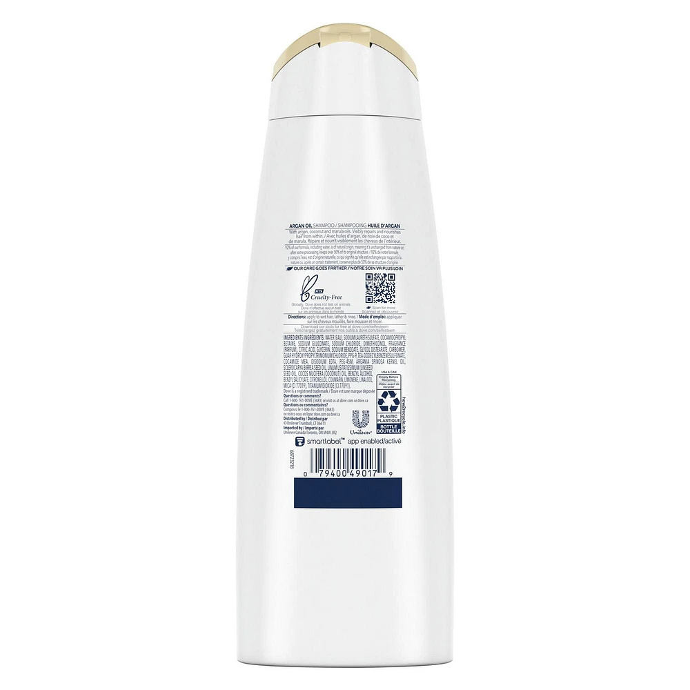 Dove Argan Oil + Repair Shampoo, 355 ml Shampoo