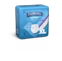 FitRight Super Protective Underwear, Size Extra Large, For Waist Size 56"-68", Bag of 20<br>