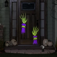 Halloween Lightshow Projection w/Base-Moving Silhouette Reaching Hands Witch (Purple/Green)