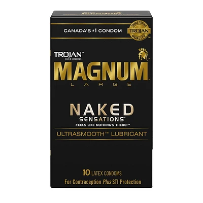 Trojan Magnum Sensations nues condoms lubrifiés ultra nervurés 10 condoms lubrifiés en latex