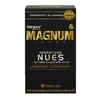 Trojan Magnum Sensations nues condoms lubrifiés ultra nervurés 10 condoms lubrifiés en latex