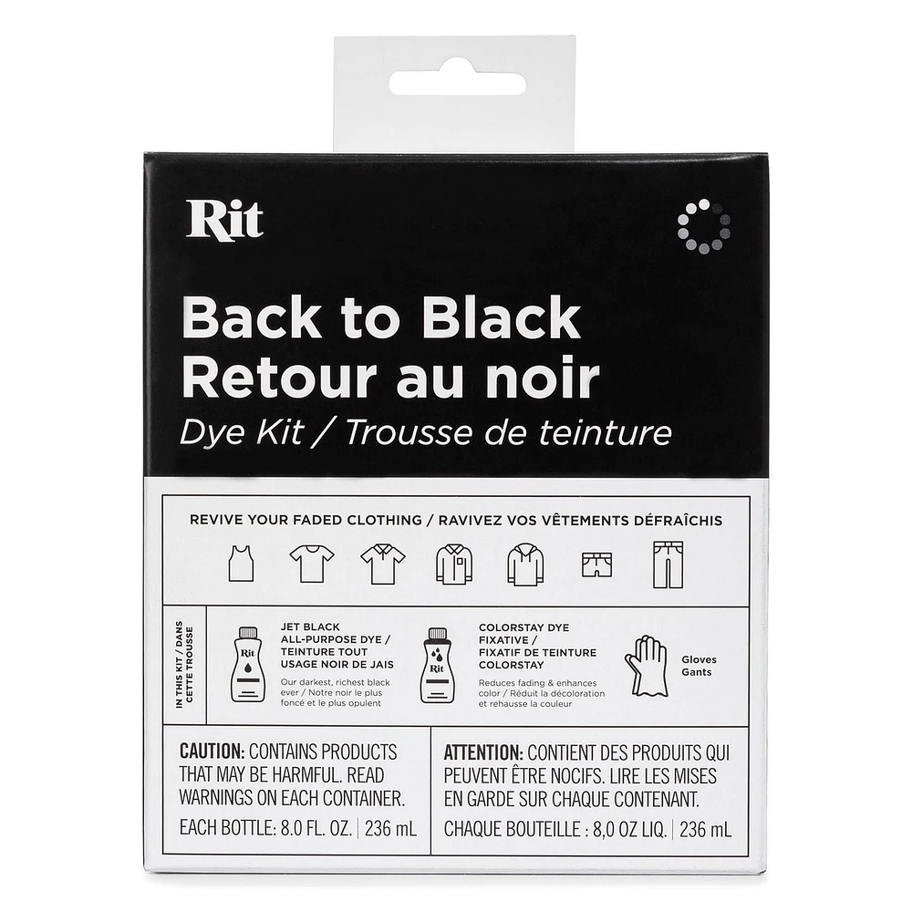 RIT Back to Black Dye Kit, RIT BACK TO BLACK